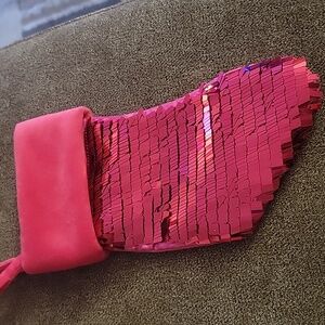 Mini Pink Sequin Christmas Stocking